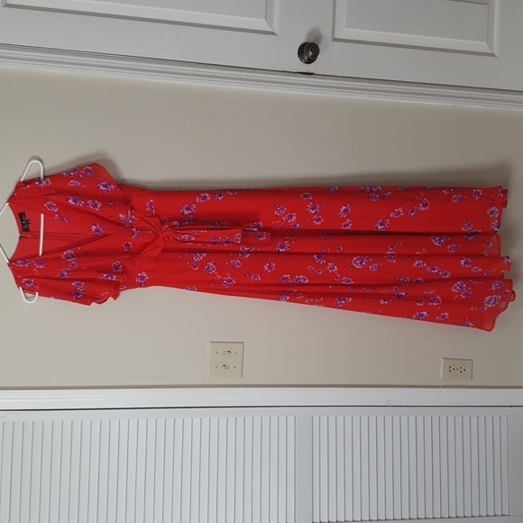 Lulu's Dearly Loved Red Floral Print Flutter Sleeve Maxi Dress - Picture 5 of 13
